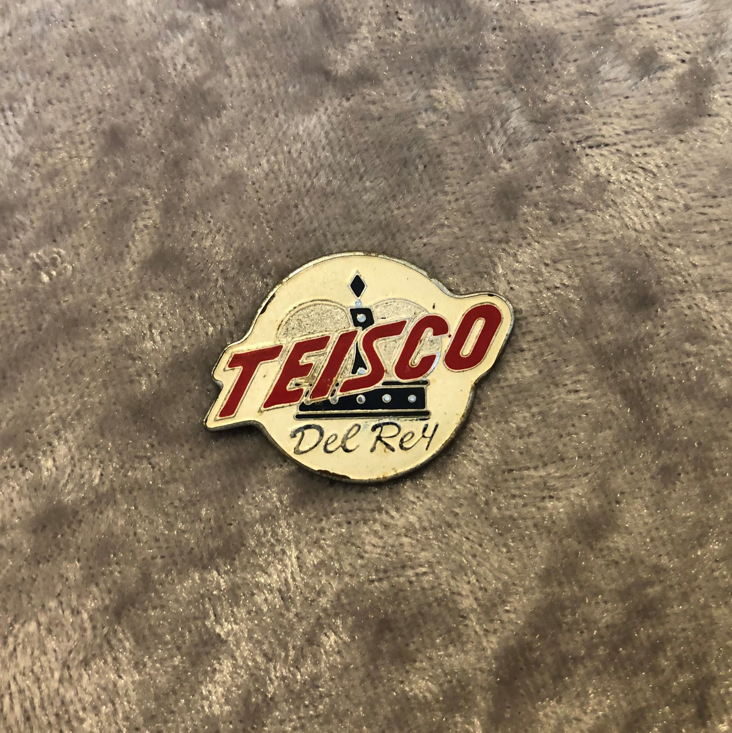 1960s Teisco Del Rey Crown Logo Glue On Brass Badge