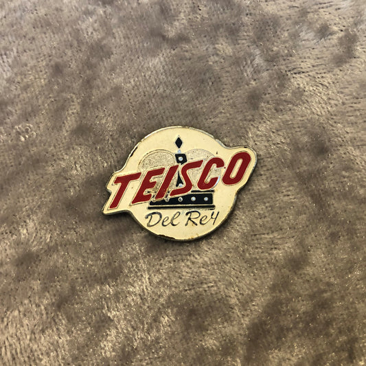 1960s Teisco Del Rey Crown Logo Glue On Brass Badge