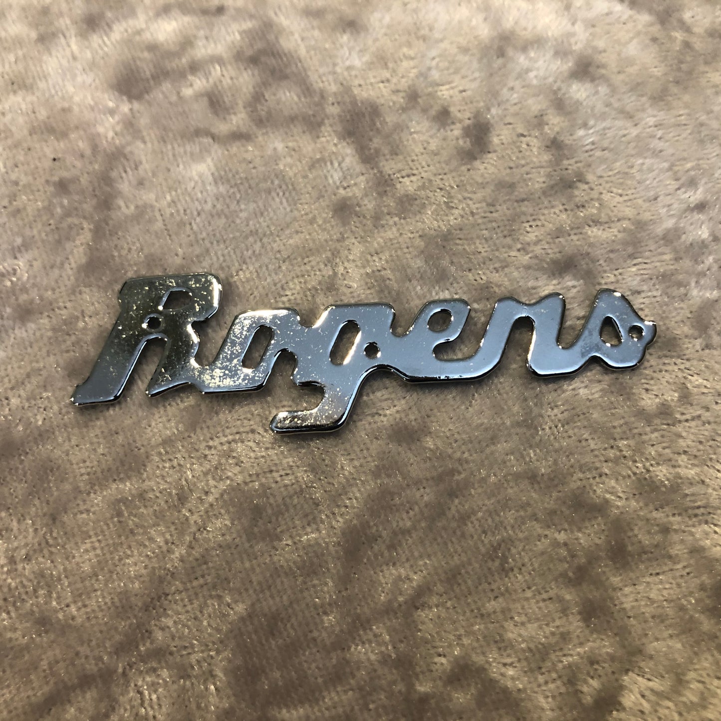 Vintage 1960s Rogers Chrome Script Logo Badge