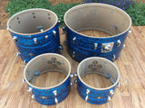 1960's Slingerland Blue Agate Set - New Rock Outfit No. 50N w/ 24" Bass Drum