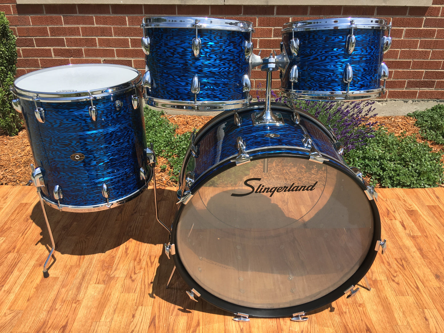 1960's Slingerland Blue Agate Set - New Rock Outfit No. 50N w/ 24" Bass Drum