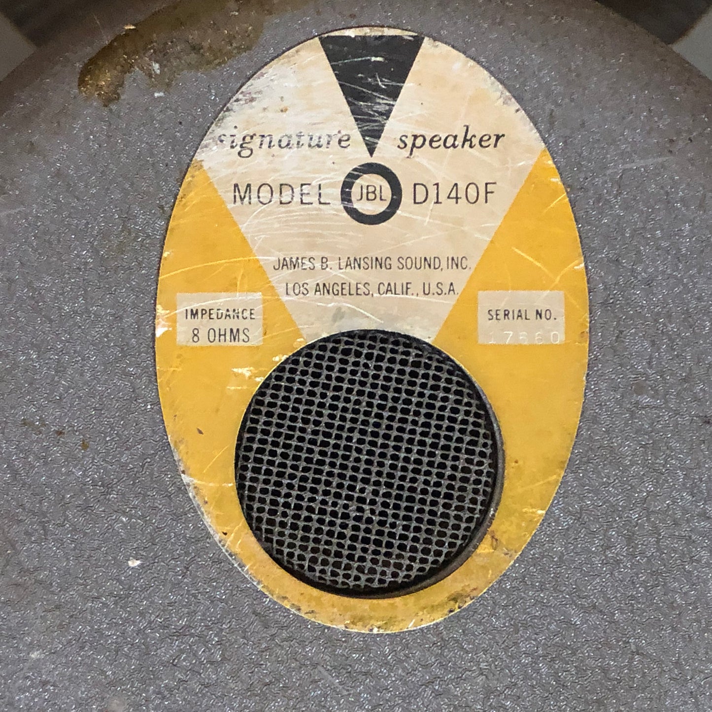 Vintage Fender Stamped JBL D140F 15" Speaker