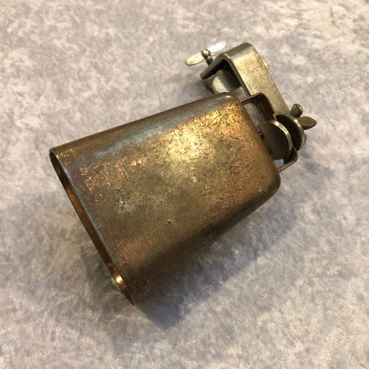 Vintage Ludwig / Leedy Copper Cow Bell w/ Bass Drum Mount