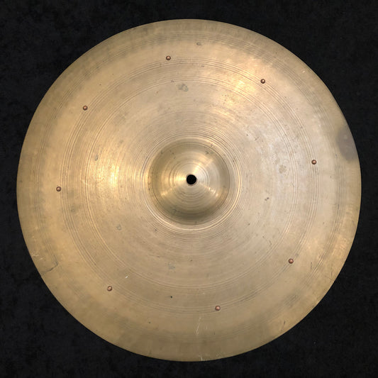 16" Zildjian A 1940s-50s Trans Stamp Small Ride w/ Rivets 1528g #599