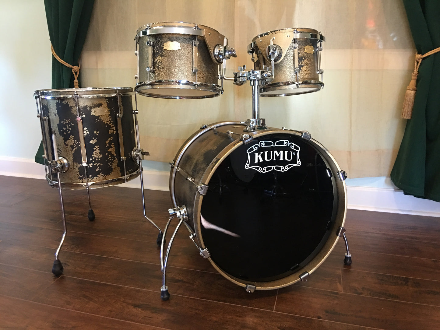 Kumu "All Birch Custom" Drum Set - Stunning One-Off NAMM Set - Custom "BlackGold"