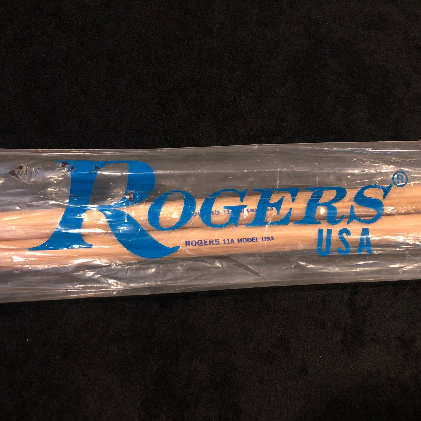 1970s N.O.S. Rogers 11A Model Drum Sticks Wood Tip w/ Original Bag
