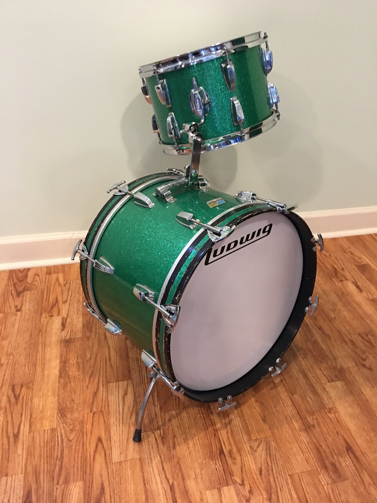 1970s Ludwig Jazzette Green Sparkle Drum Set 18/12/14