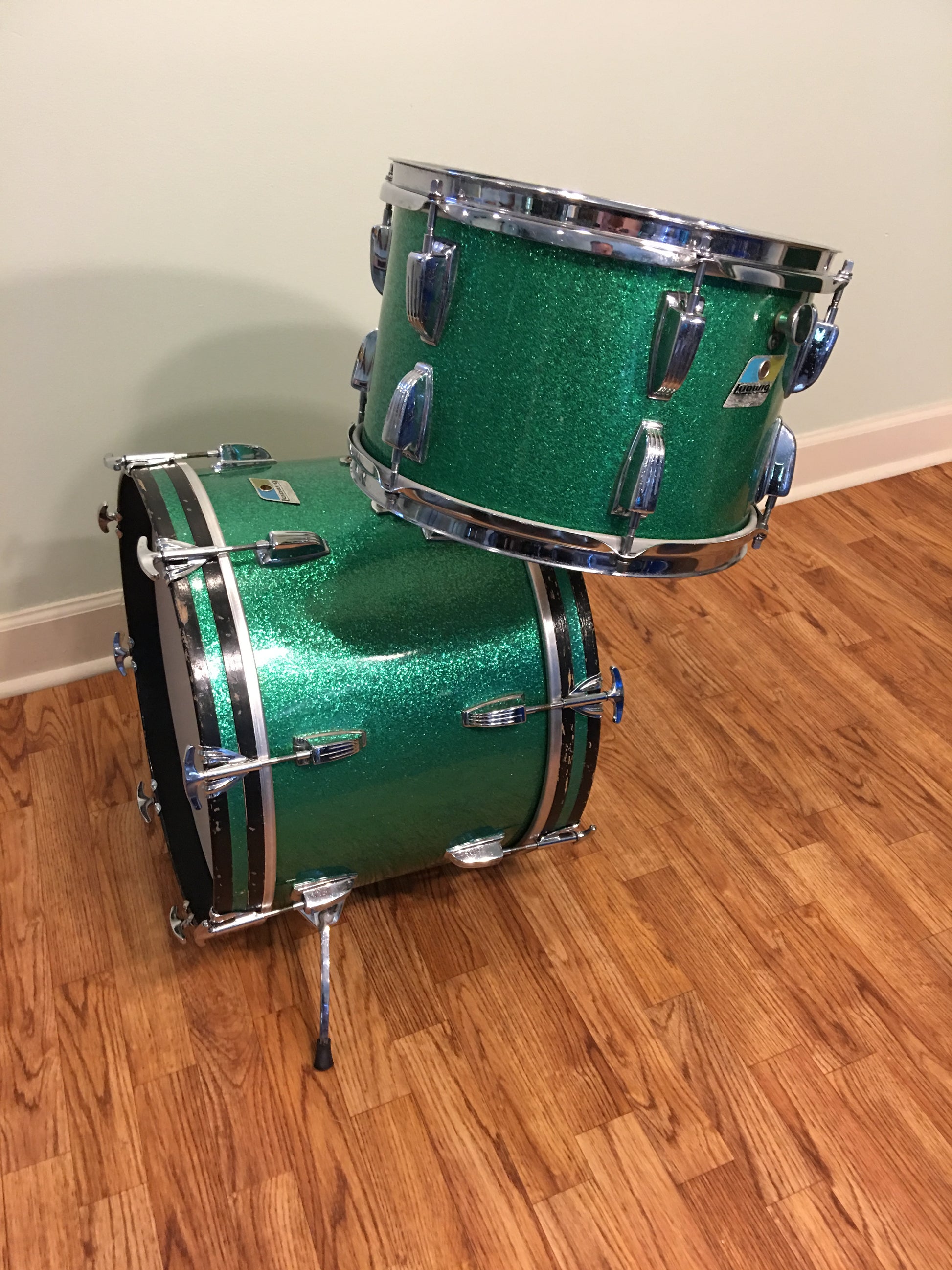 1970s Ludwig Jazzette Green Sparkle Drum Set 18 12 14 Drugan s