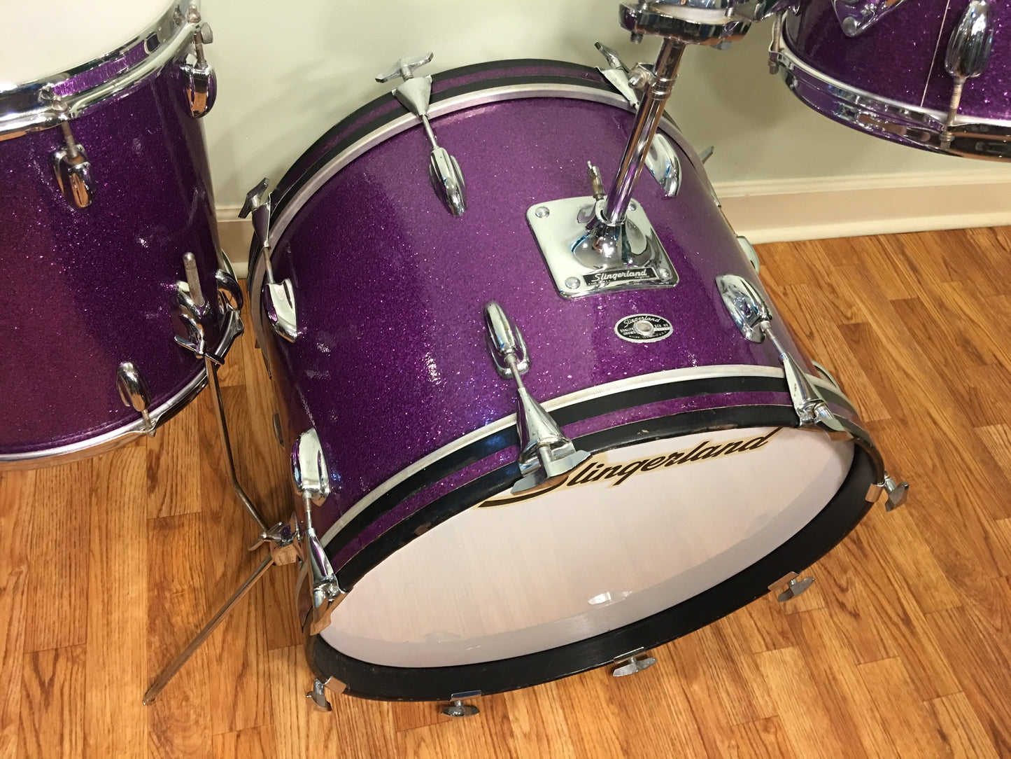 Early 1970s Slingerland Purple Sparkle "No. 9N Modern Jazz Outfit" Drum Set 20" 12" 14"