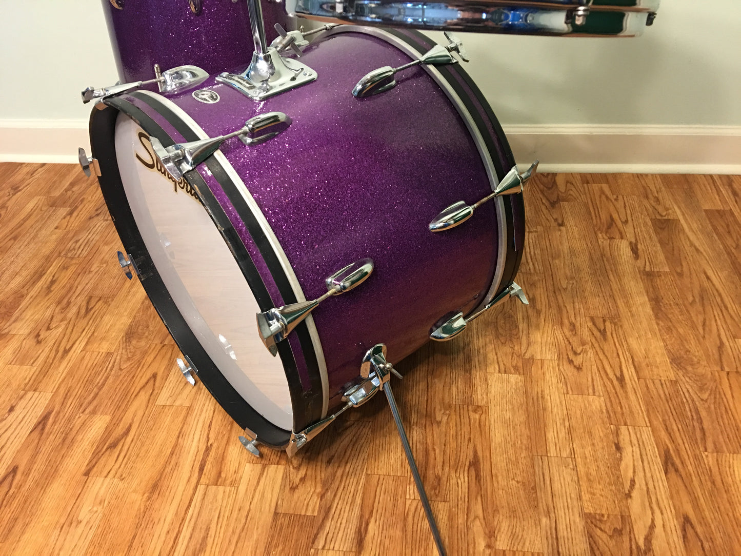 Early 1970s Slingerland Purple Sparkle "No. 9N Modern Jazz Outfit" Drum Set 20" 12" 14"