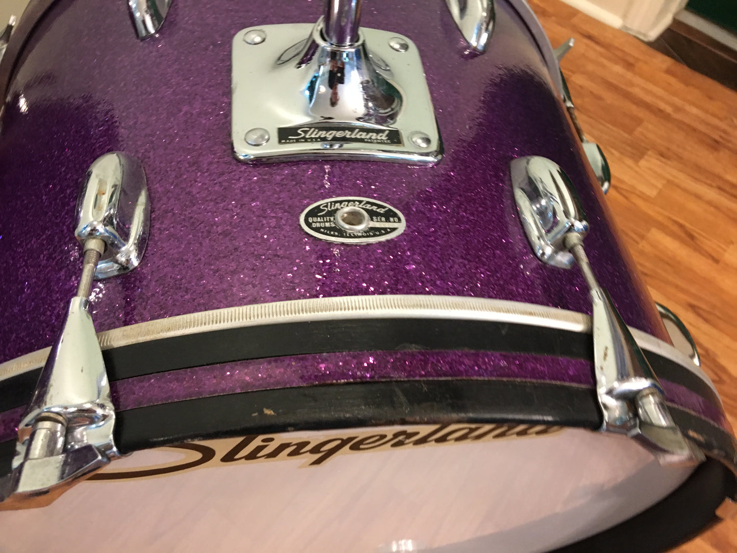 Early 1970s Slingerland Purple Sparkle "No. 9N Modern Jazz Outfit" Drum Set 20" 12" 14"