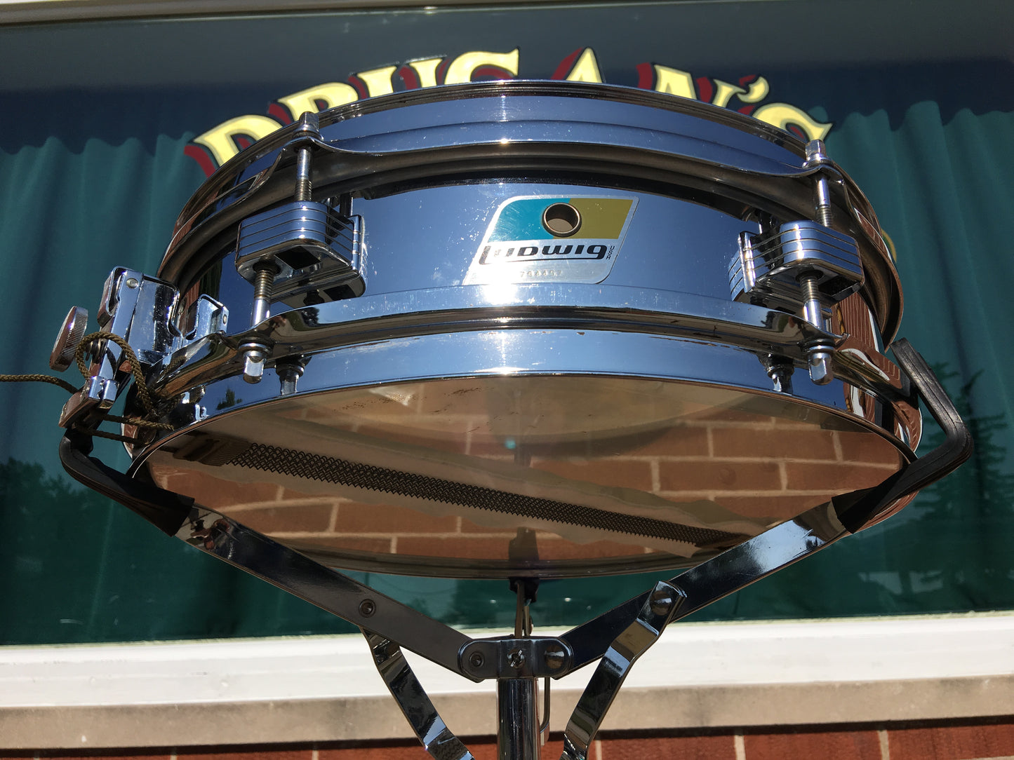 1970s Ludwig 3"X13" Piccolo Snare Drum Blue & Olive Model No. 405
