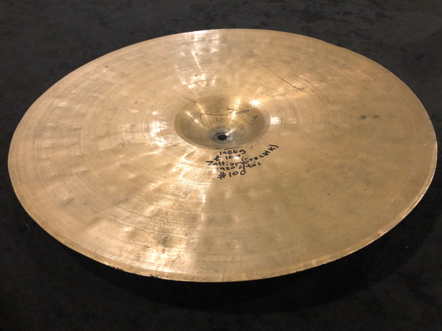 15" Zeltian 1930s/40s Small Ride Cymbal 1486g #266