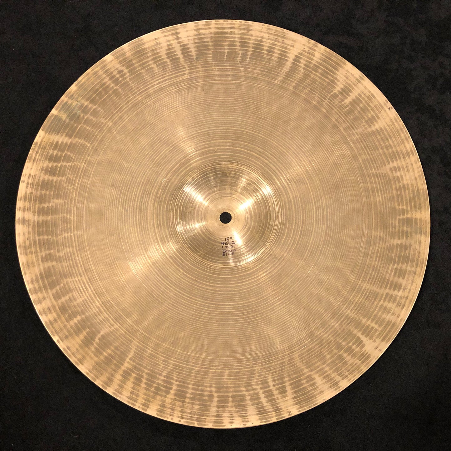 15" Zildjian A 1947-53 Trans Stamp Hi-Hat Single / Small Ride Cymbal 1302g #662