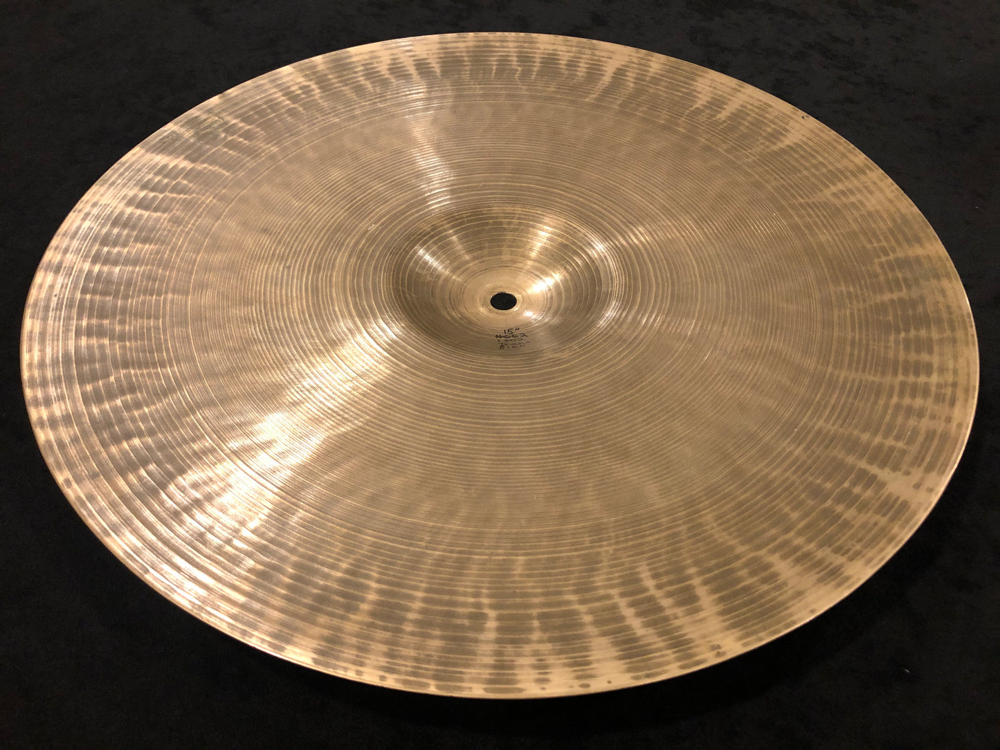 15" Zildjian A 1947-53 Trans Stamp Hi-Hat Single / Small Ride Cymbal 1302g #662