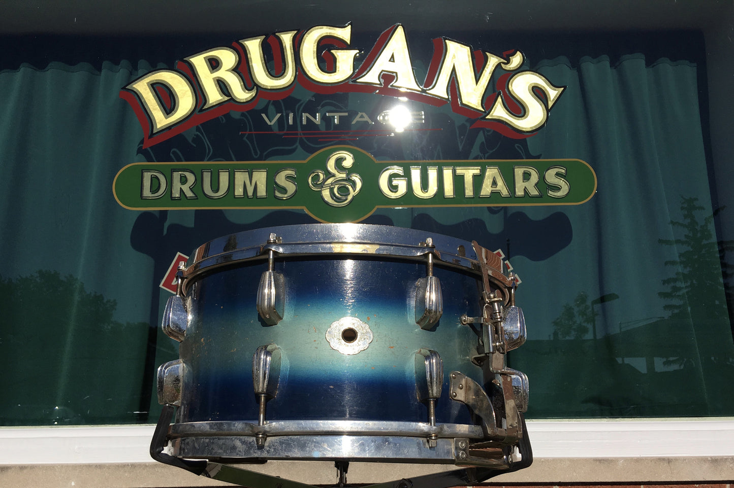Slingerland Radio King 1944-45 WWII era 7"x14" Blue-Silver Duco Snare Drum
