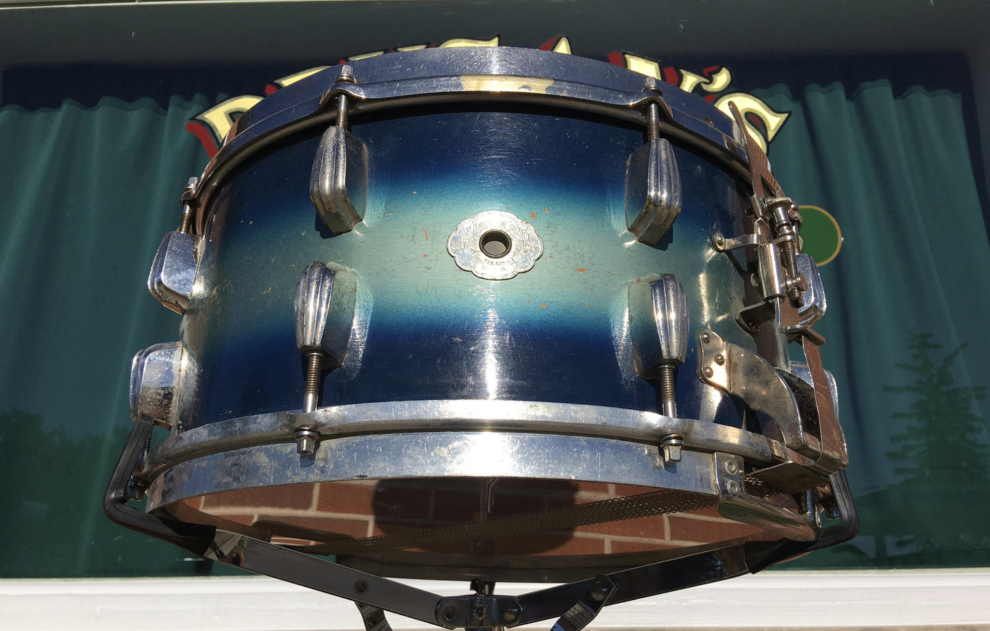 Slingerland Radio King 1944-45 WWII era 7"x14" Blue-Silver Duco Snare Drum