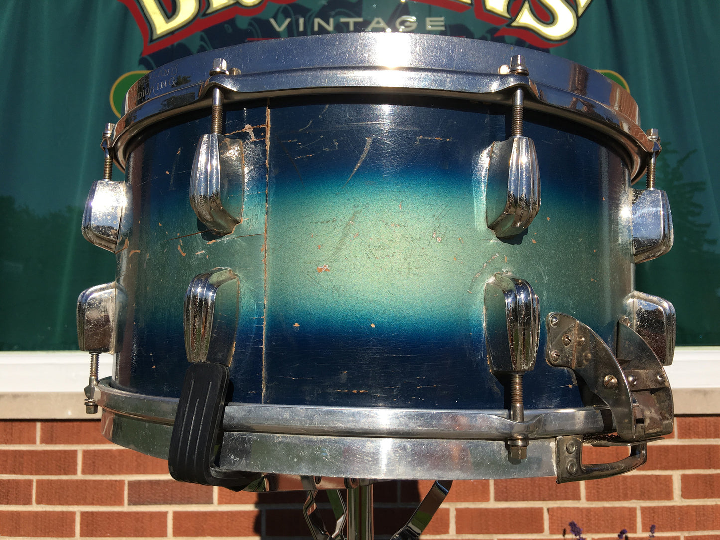 Slingerland Radio King 1944-45 WWII era 7"x14" Blue-Silver Duco Snare Drum