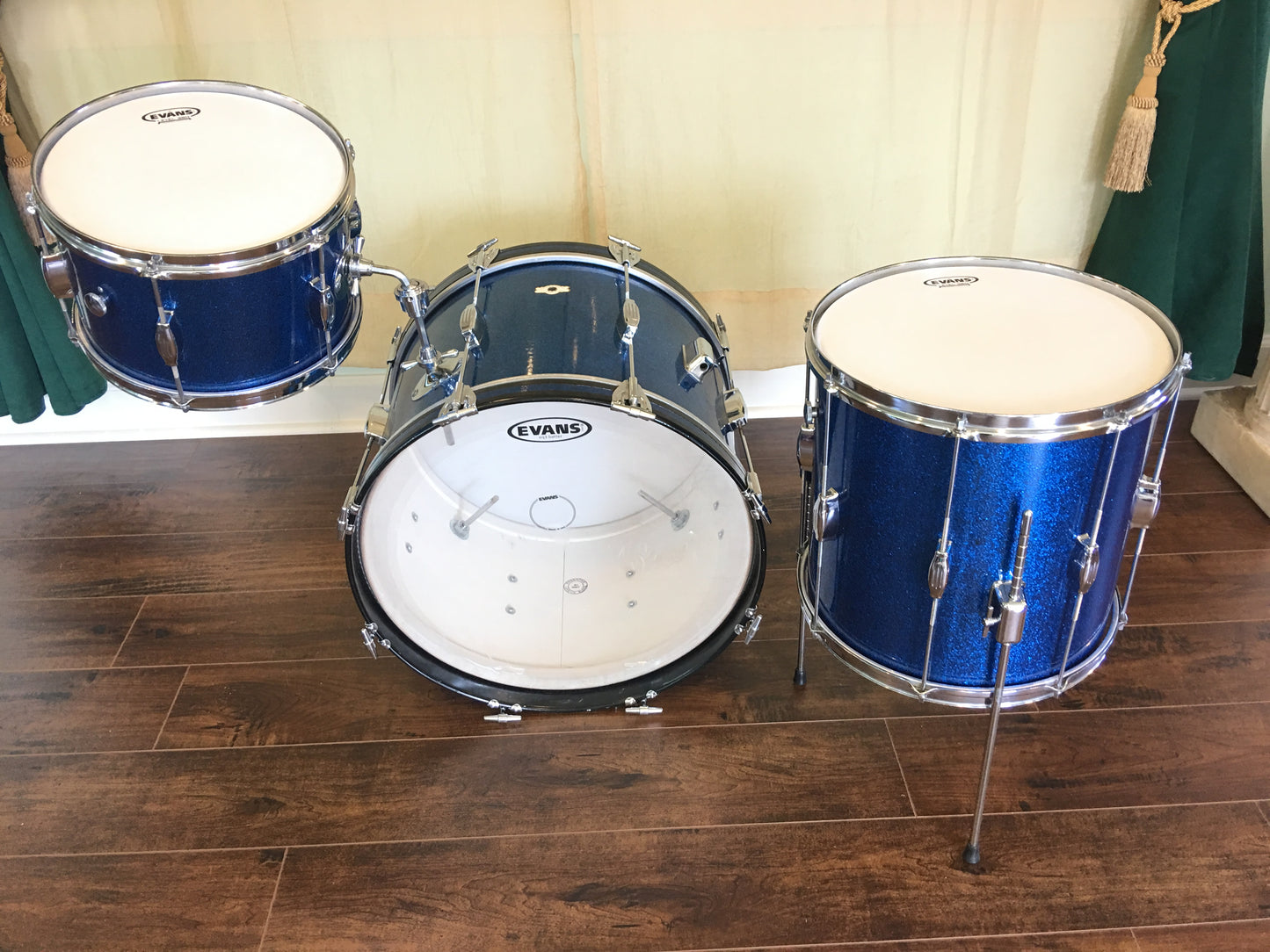 1960s Camco Oaklawn Blue Sparkle Tuxedo Eddie Knight Drum Set