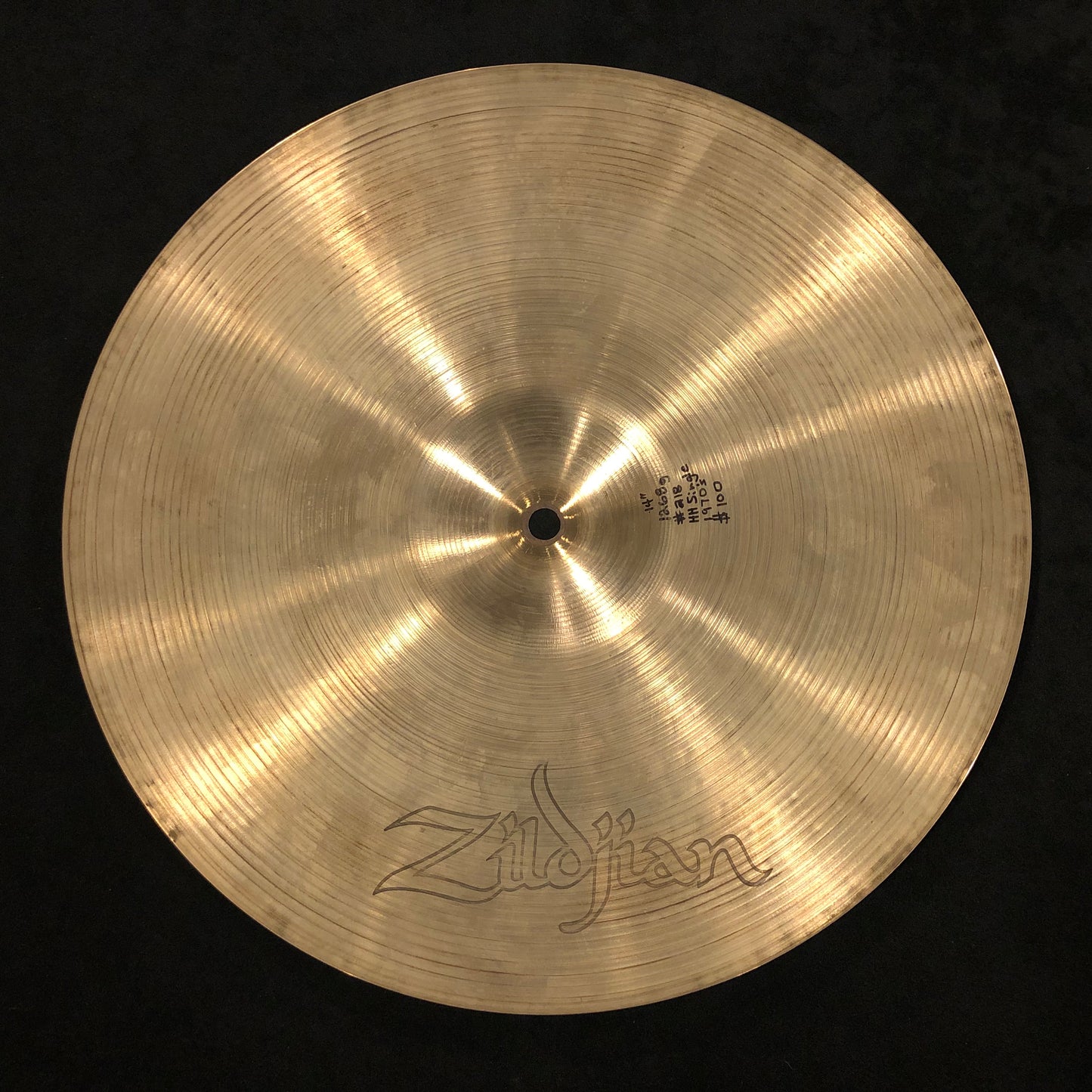 14" Zildjian A 1970s Rock Hi-Hat Top Cymbal 1268g #218