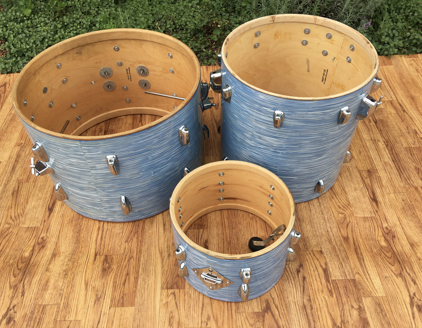 Slingerland 1966 Sky Blue Ripple Drum Set