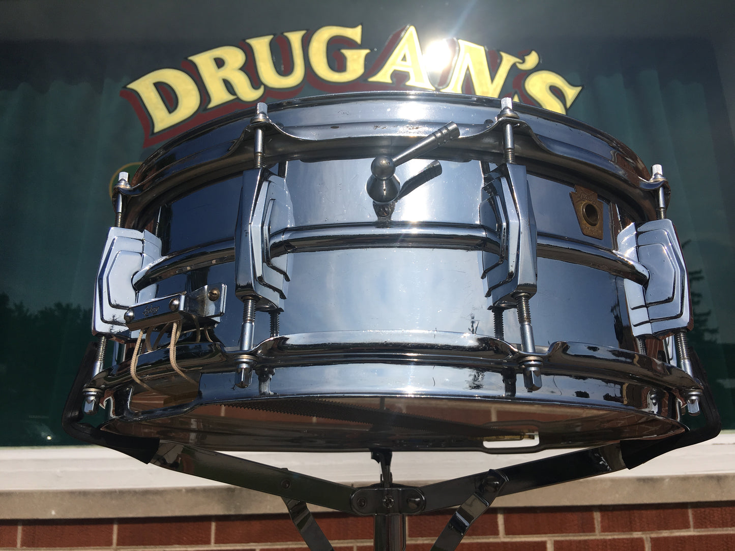 Vintage 1963 Ludwig Supraphonic Crome Over Brass 5x14 Snare Drum Pre Serial #