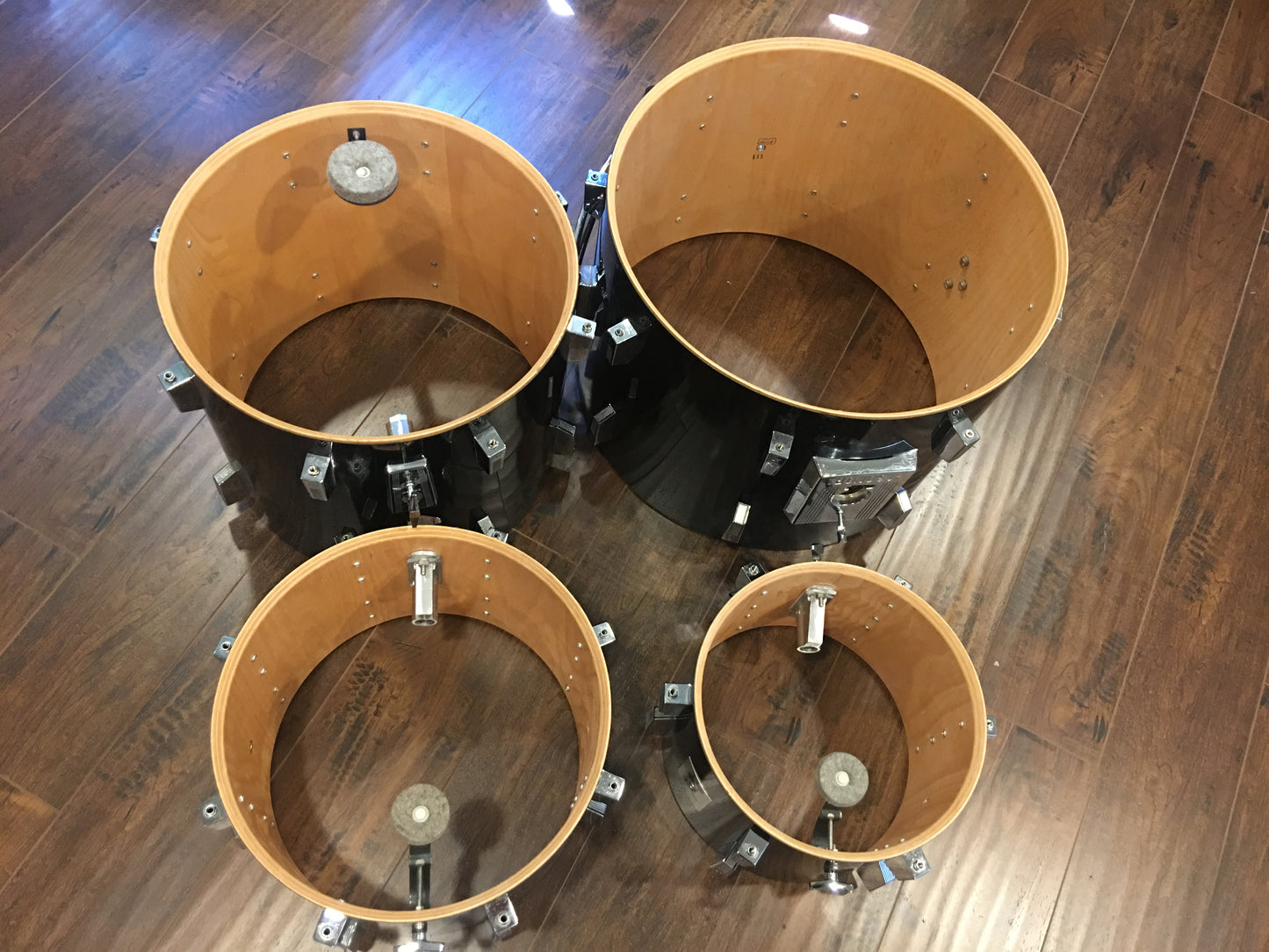 Vintage Sonor Phonic Drum Set 9 Ply Beachwood Clean & Original - Black 4pc