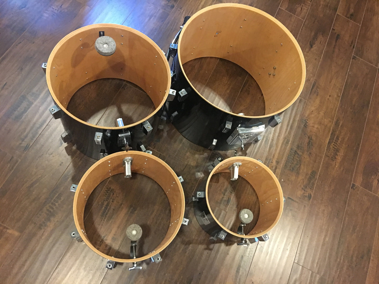 Vintage Sonor Phonic Drum Set 9 Ply Beachwood Clean & Original - Black 4pc