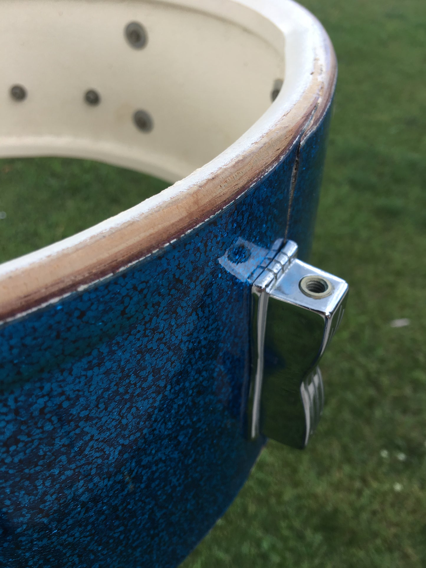 Ludwig Jazz Festival Pre-Serial Keystone Blue Sparkle Snare Drum 5x14