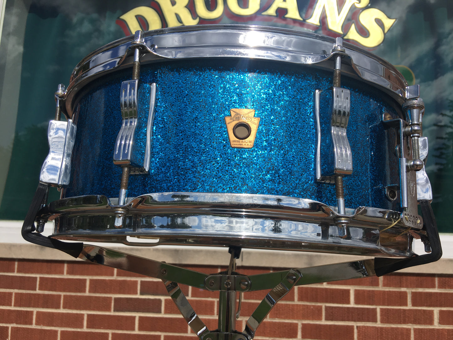 Ludwig Jazz Festival Pre-Serial Keystone Blue Sparkle Snare Drum 5x14