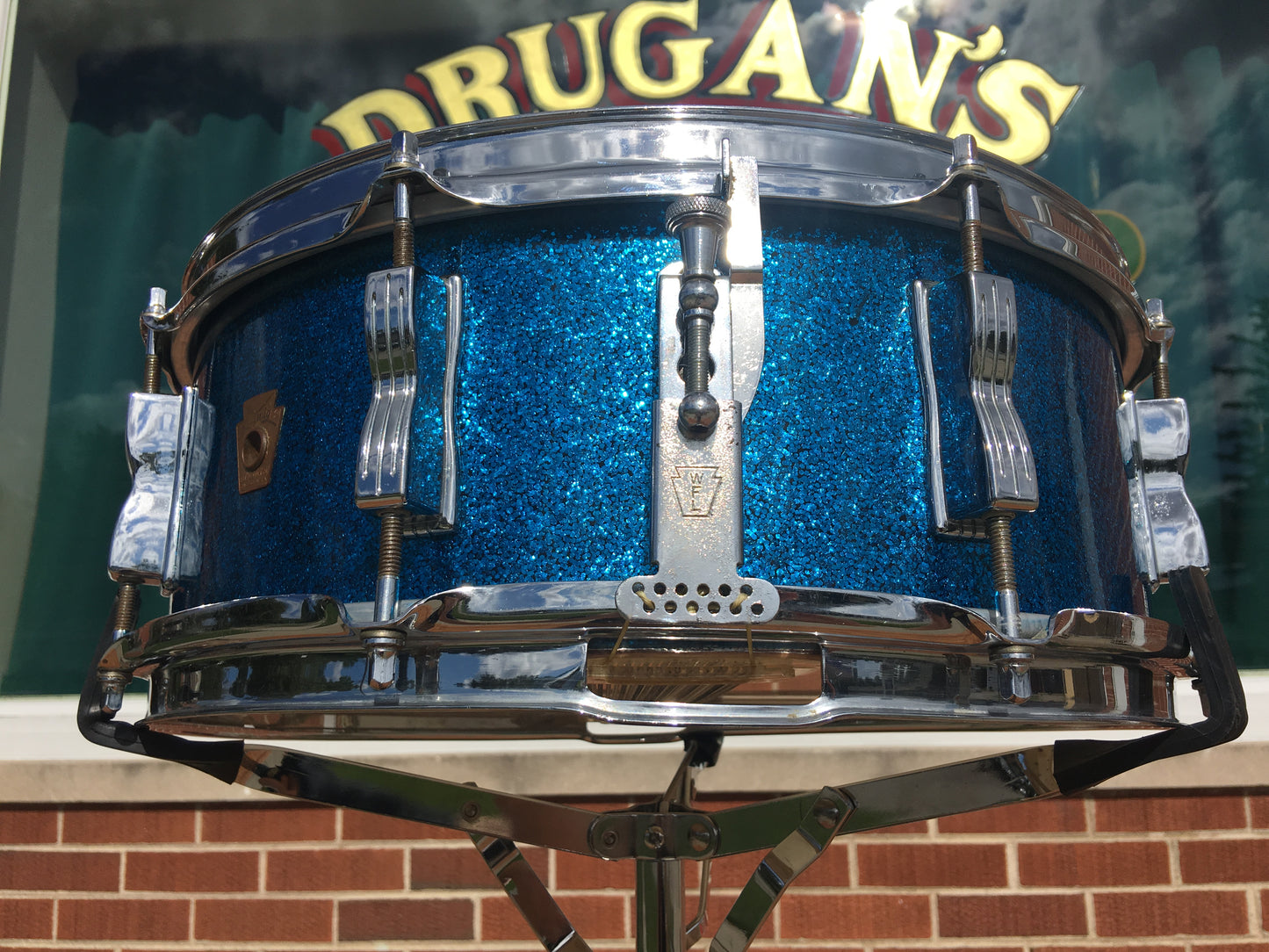Ludwig Jazz Festival Pre-Serial Keystone Blue Sparkle Snare Drum 5x14
