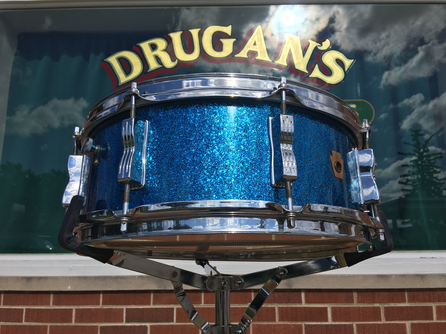 Ludwig Jazz Festival Pre-Serial Keystone Blue Sparkle Snare Drum 5x14