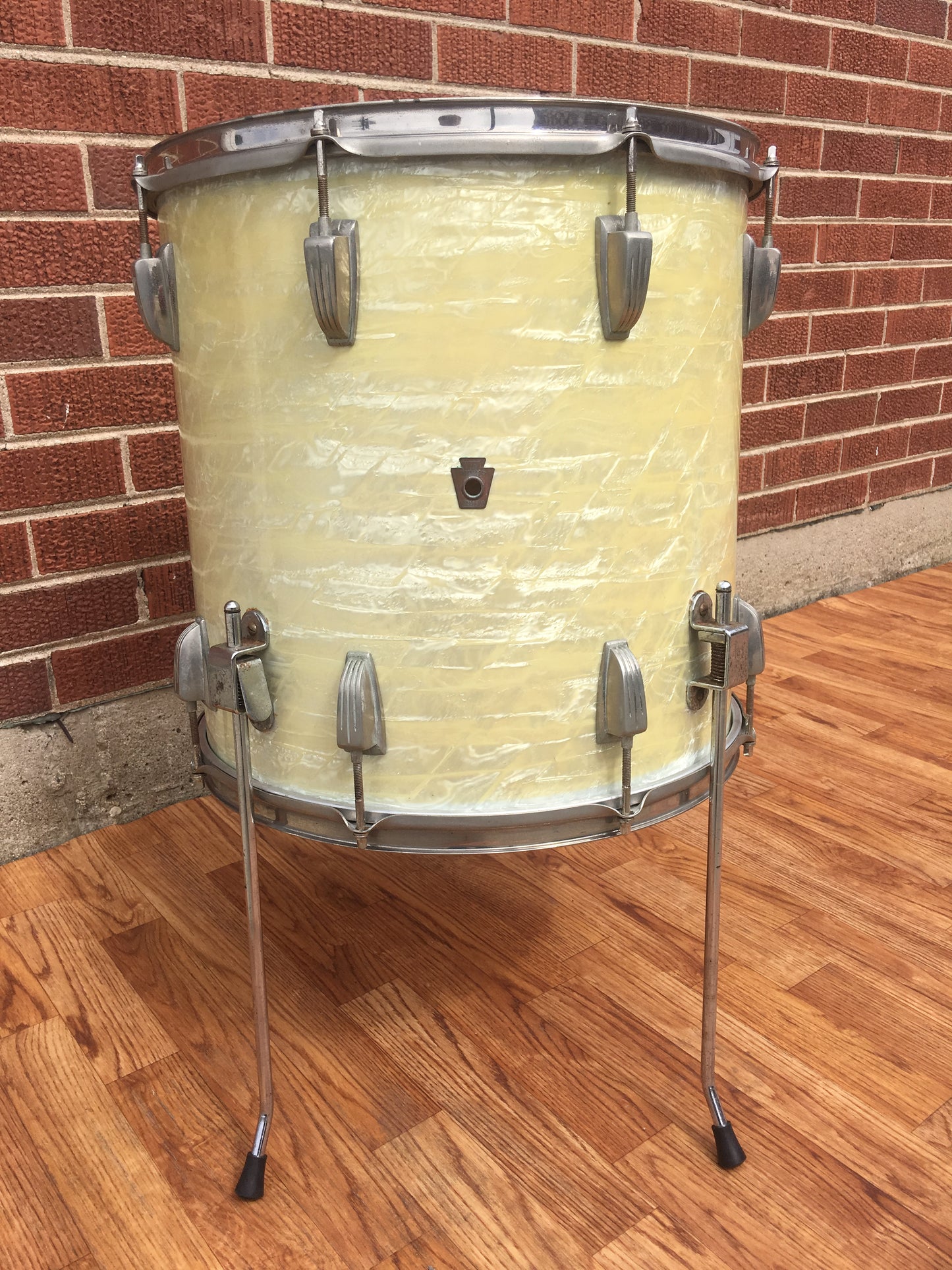 1955-59 WFL Ludwig 16x16 Floor Tom White Marine Pearl