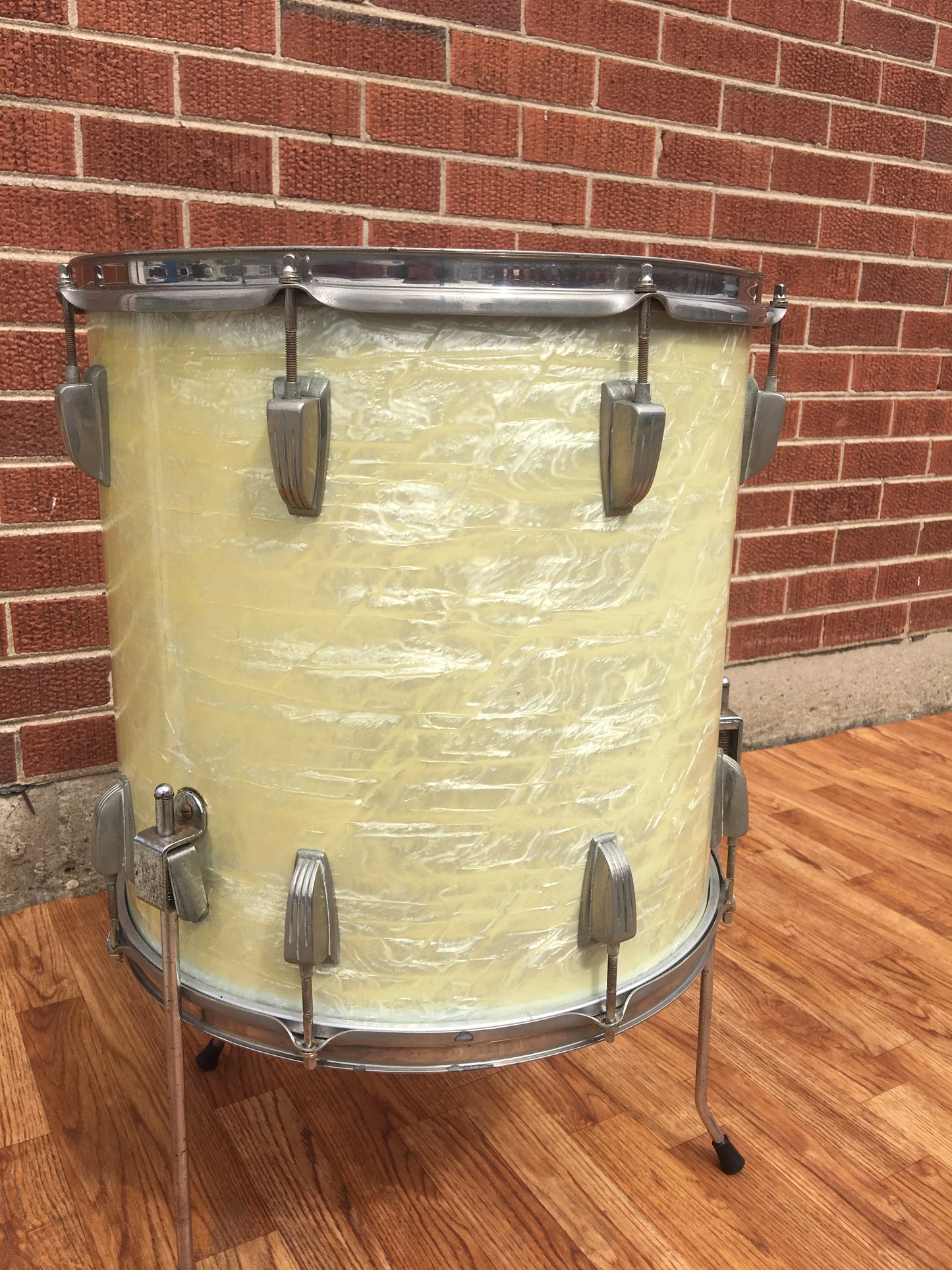 1955-59 WFL Ludwig 16x16 Floor Tom White Marine Pearl