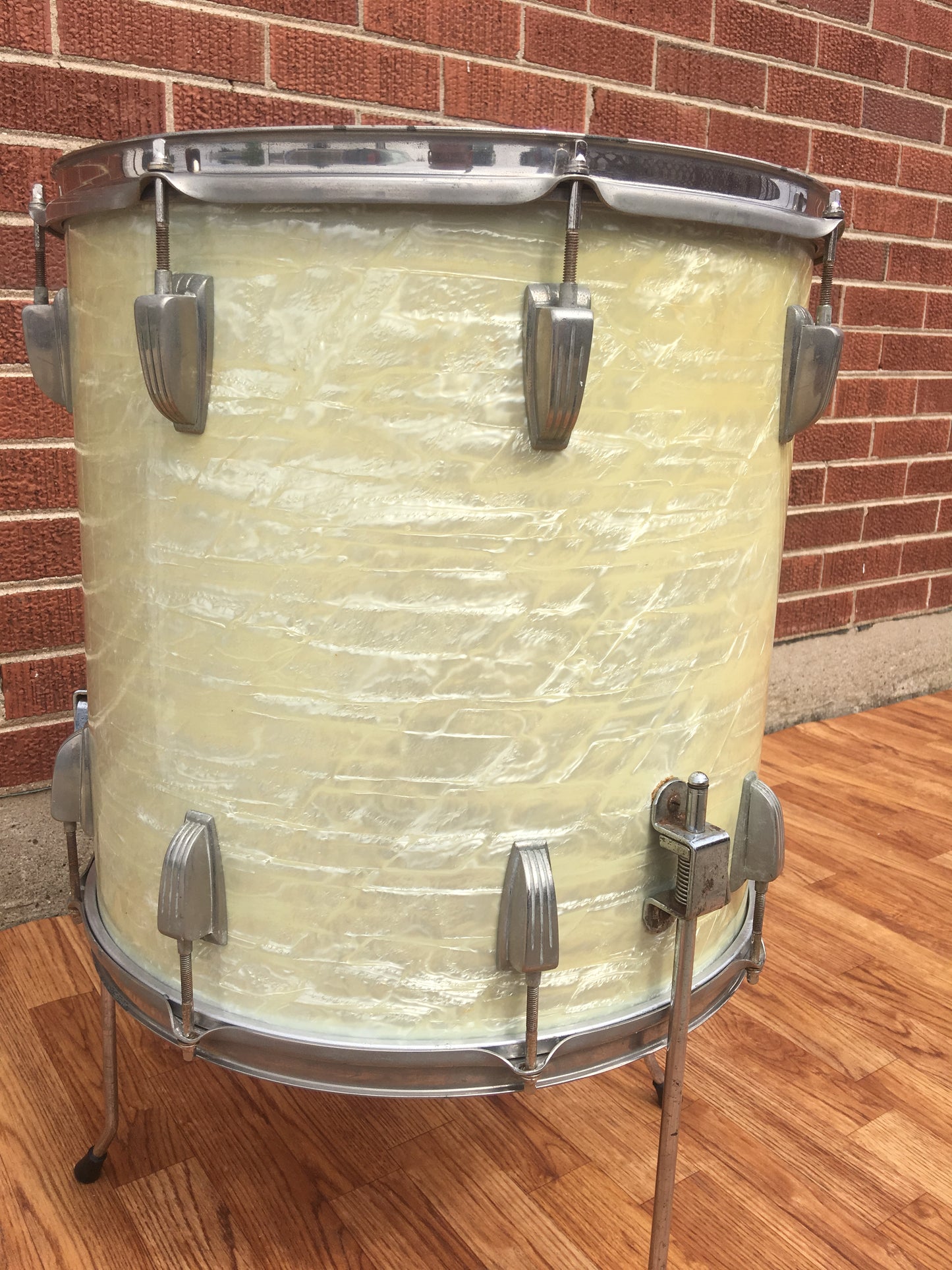 1955-59 WFL Ludwig 16x16 Floor Tom White Marine Pearl
