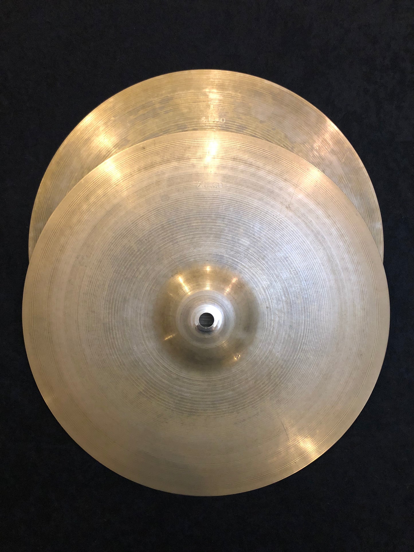 14" Zilco by Zildjian 1930s-50s Hi-Hat Cymbal Pair 760g/812g #675