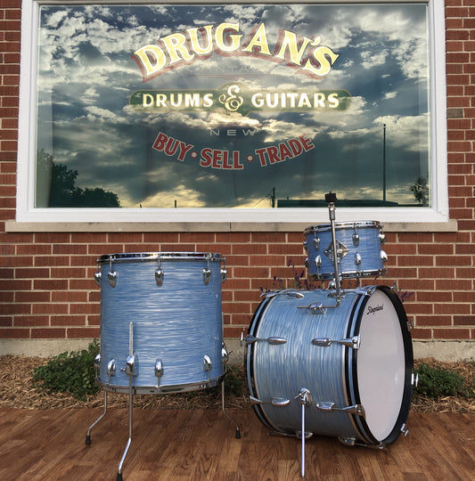 Slingerland 1966 Sky Blue Ripple Drum Set