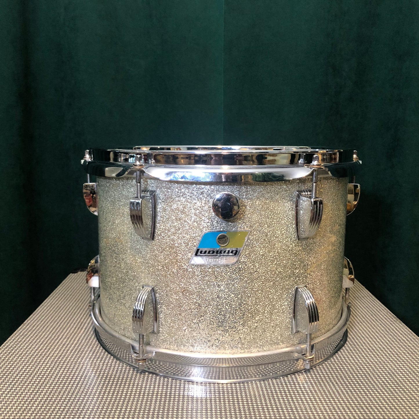 1970s Ludwig 8x12 Tom Drum Silver Sparkle