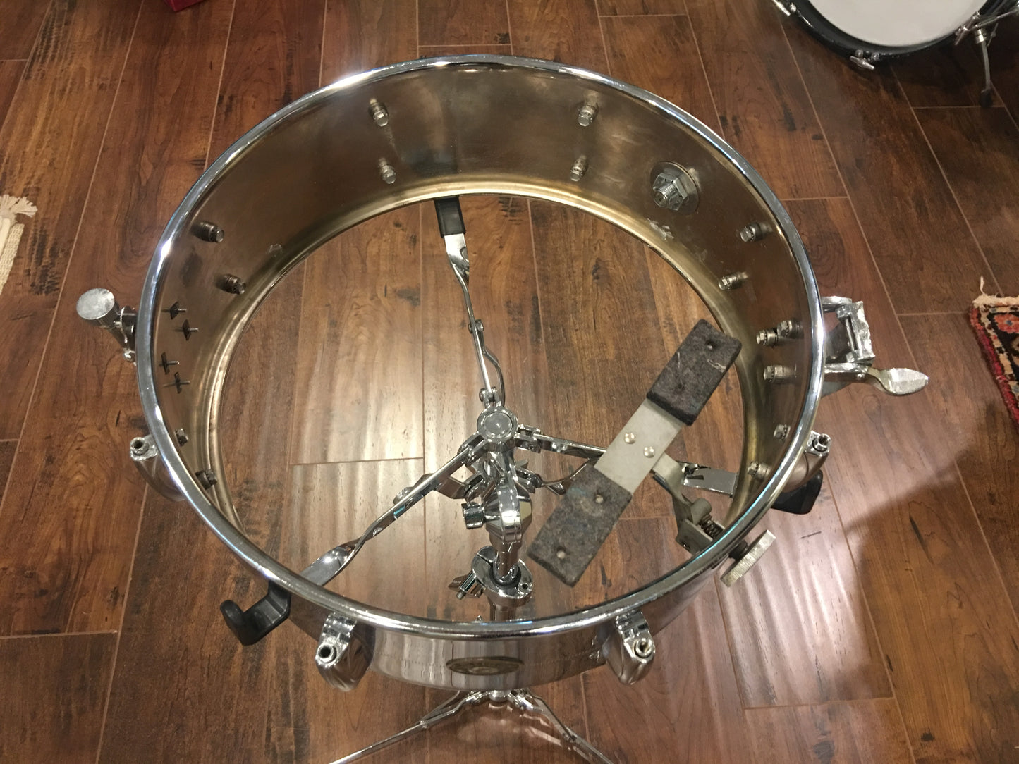 1969 Gretsch 5x14 Brass 4160 Round Badge Snare Drum 5X14