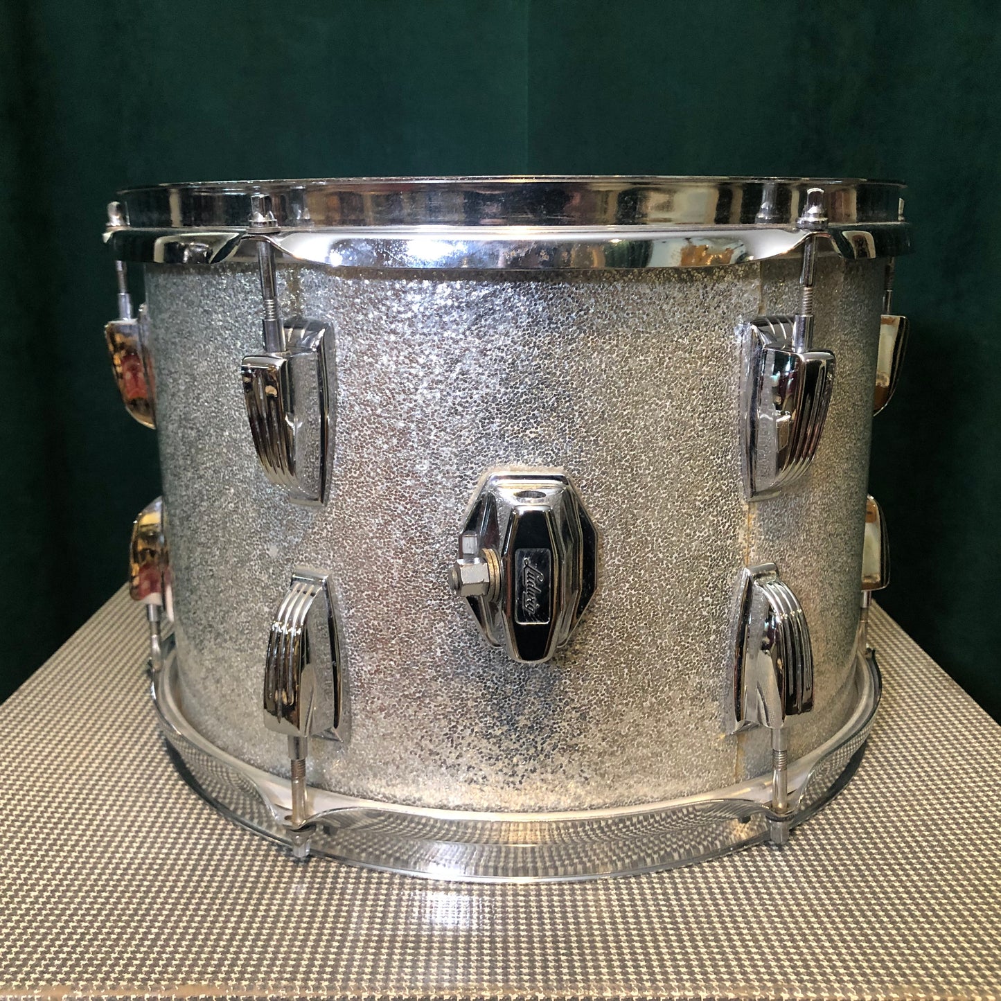 1970s Ludwig 9x13 Tom Drum Silver Sparkle