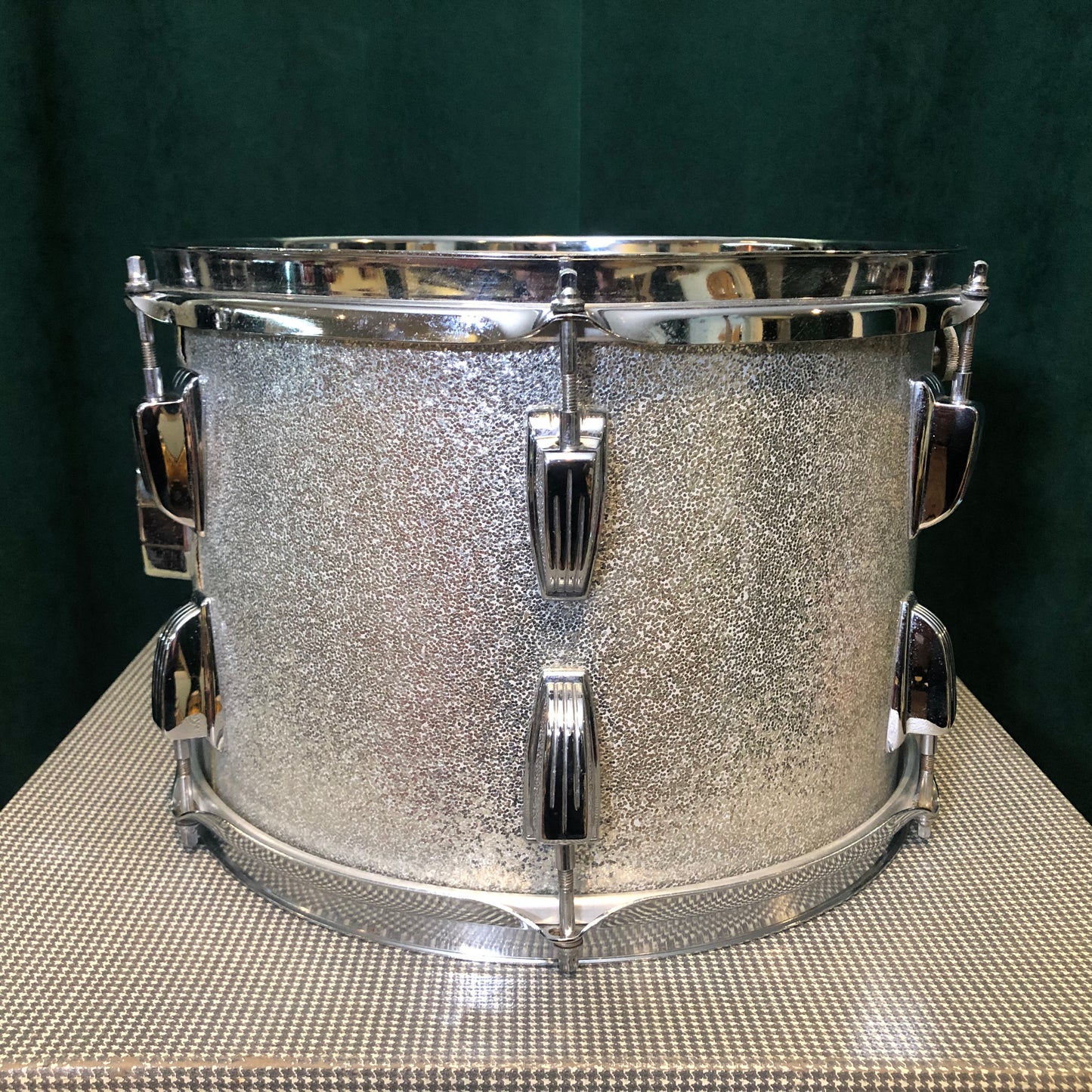 1970s Ludwig 9x13 Tom Drum Silver Sparkle