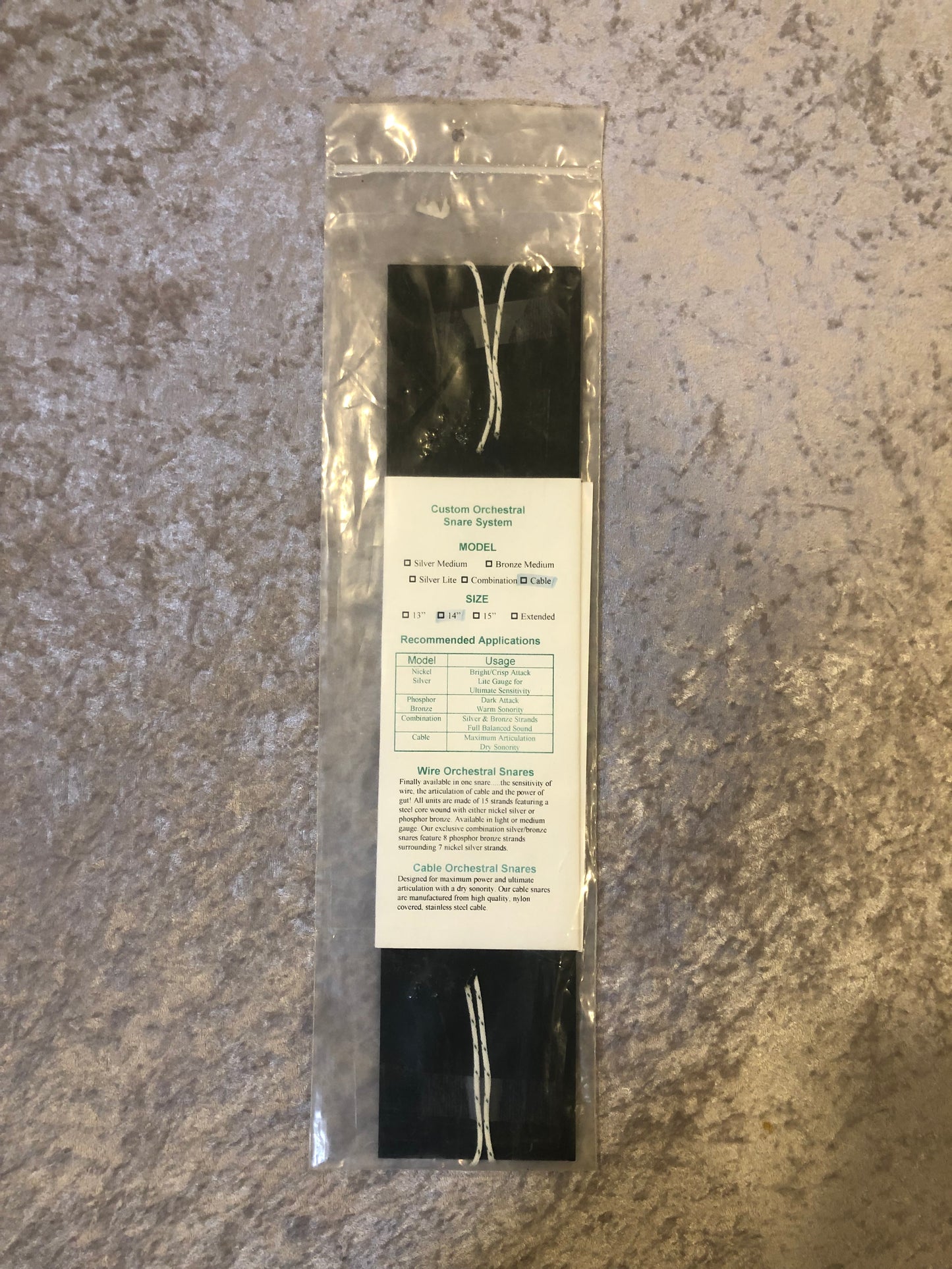 Grover Pro Orchestral Snare System 14" Cable Snare Drum Wires Nylon / Stainless Steel