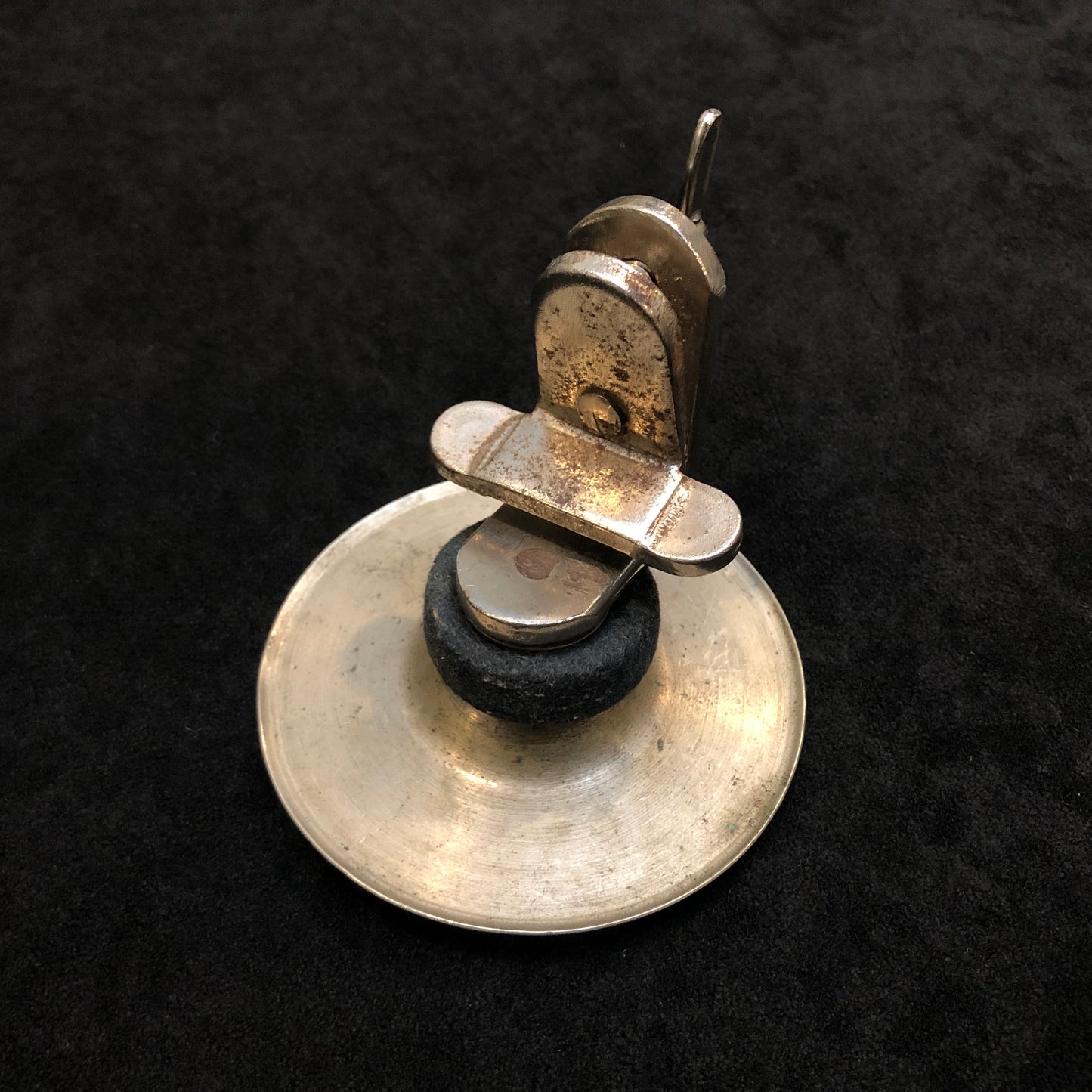 Vintage Leedy Greeko / Egyptian Accent Cymbal with Bass Drum Mount Crotale