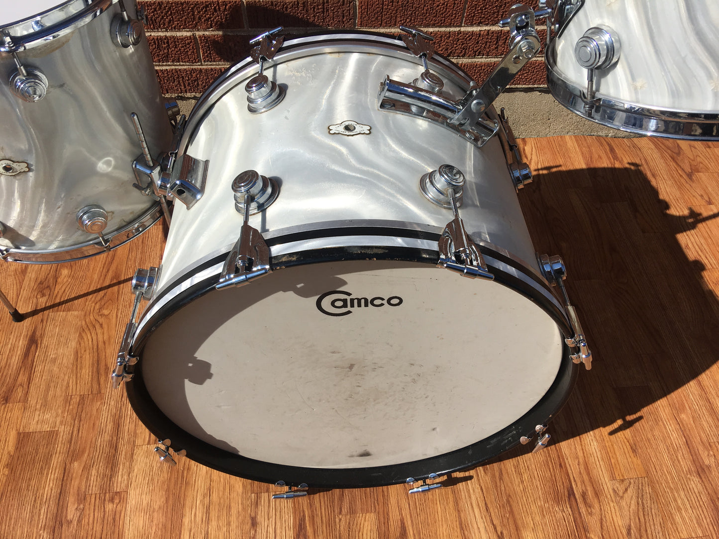 1960s Camco Oaklawn White Moire Aristocrat Drum Set 20/12/14