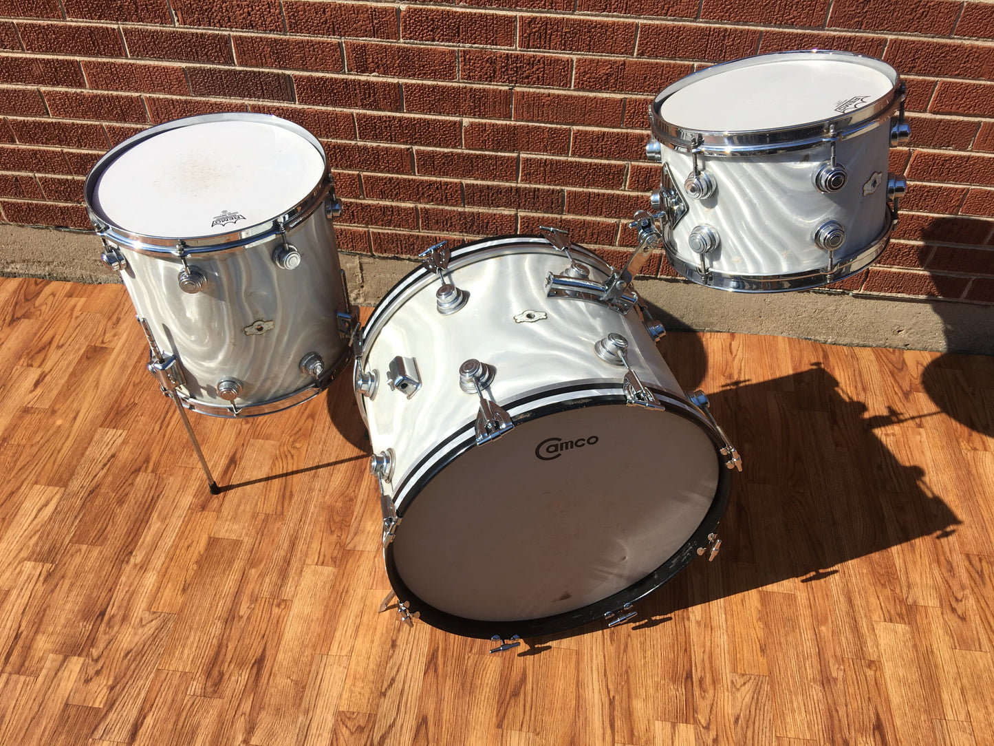 1960s Camco Oaklawn White Moire Aristocrat Drum Set 20/12/14