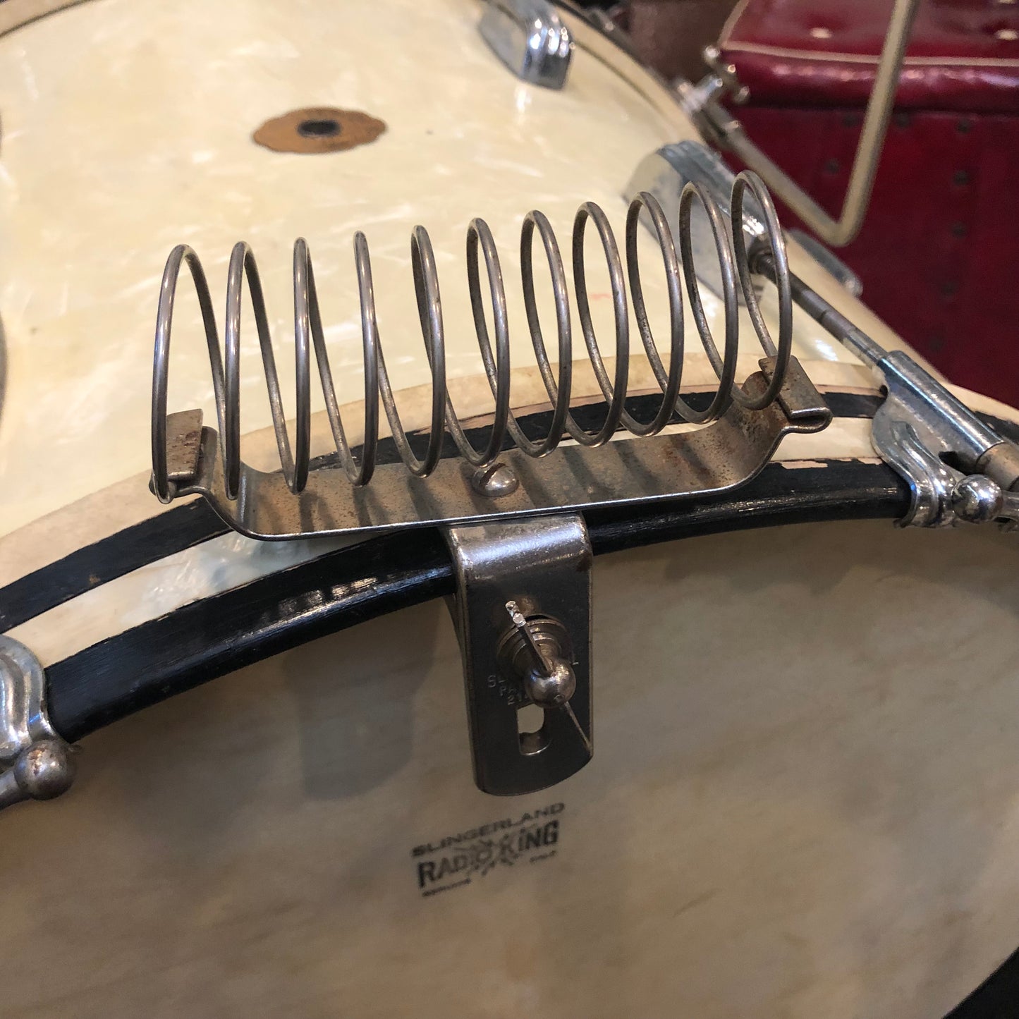 Vintage 1940s/1950s Slingerland Hoop Mount Spring Stick Holder Nickel
