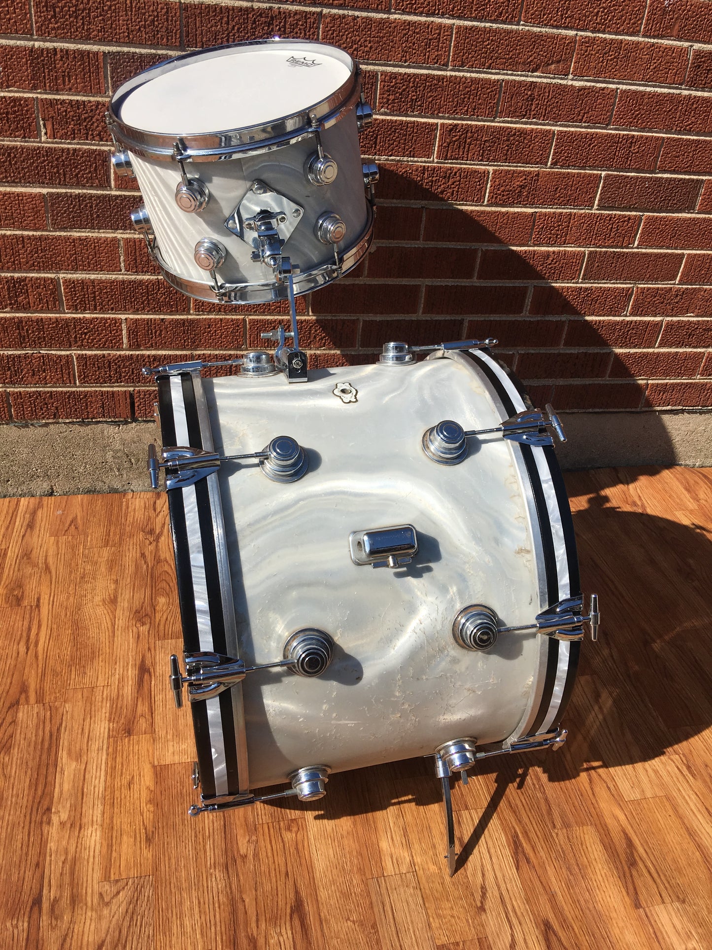 1960s Camco Oaklawn White Moire Aristocrat Drum Set 20/12/14