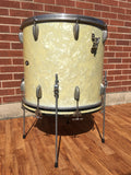 1956-59 Slingerland Radio King 18x20 Combo-Be Bop Bass / Floor Tom White Marine