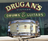 1960 Ludwig Trans Badge Keystone Jazz Festival Snare White Marine Pearl - NICE!