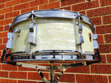 1960 Ludwig Trans Badge Keystone Jazz Festival Snare White Marine Pearl - NICE!